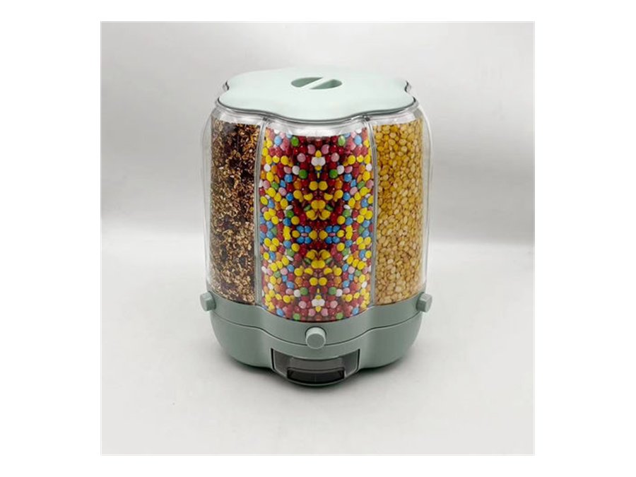 Rotating Compartment Cereal and Rice Dispenser